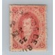 ARGENTINA 1864 GJ 19b ESTAMPILLA RIVADAVIA DE PRIMERA TIRADA VARIEDAD DOBLE IMPRESION PARCIAL ( COSTADO IZQUIERDO ) DE PERFECTA CONDICION, MUY RARO SELLO U$ 72